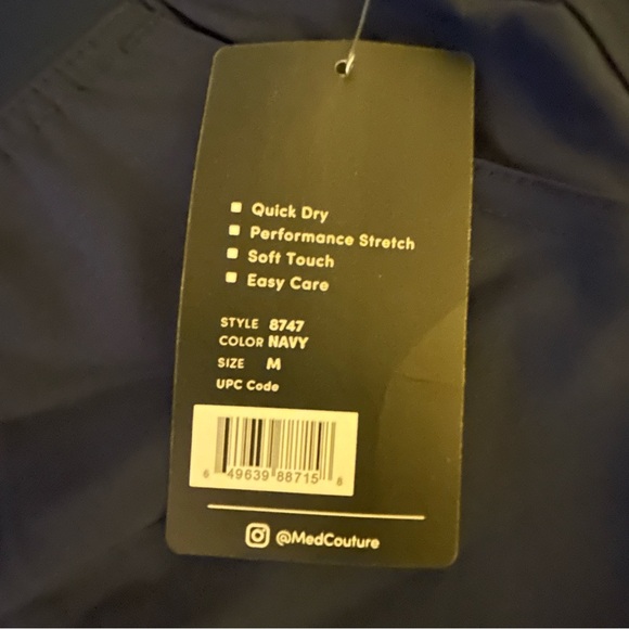 Med Couture Activate Women's Scrub Pants, Size Medium, Navy Blue - Picture 10 of 10
